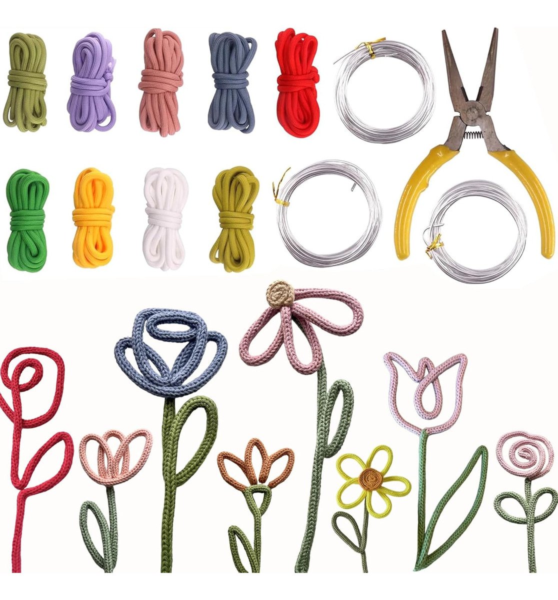 kit-tricotin-mixto-1 Kit cord&oacute;n tejido tricot&iacute;n 12m + alambre aluminio 2.5 mm y 3 mm